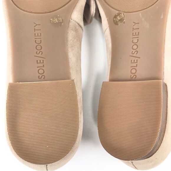 Sole Society KAMBER Tan Suede Leather Ruffle Pointed Toe Slip On Ballet Flat NEW - Picture 13 of 16